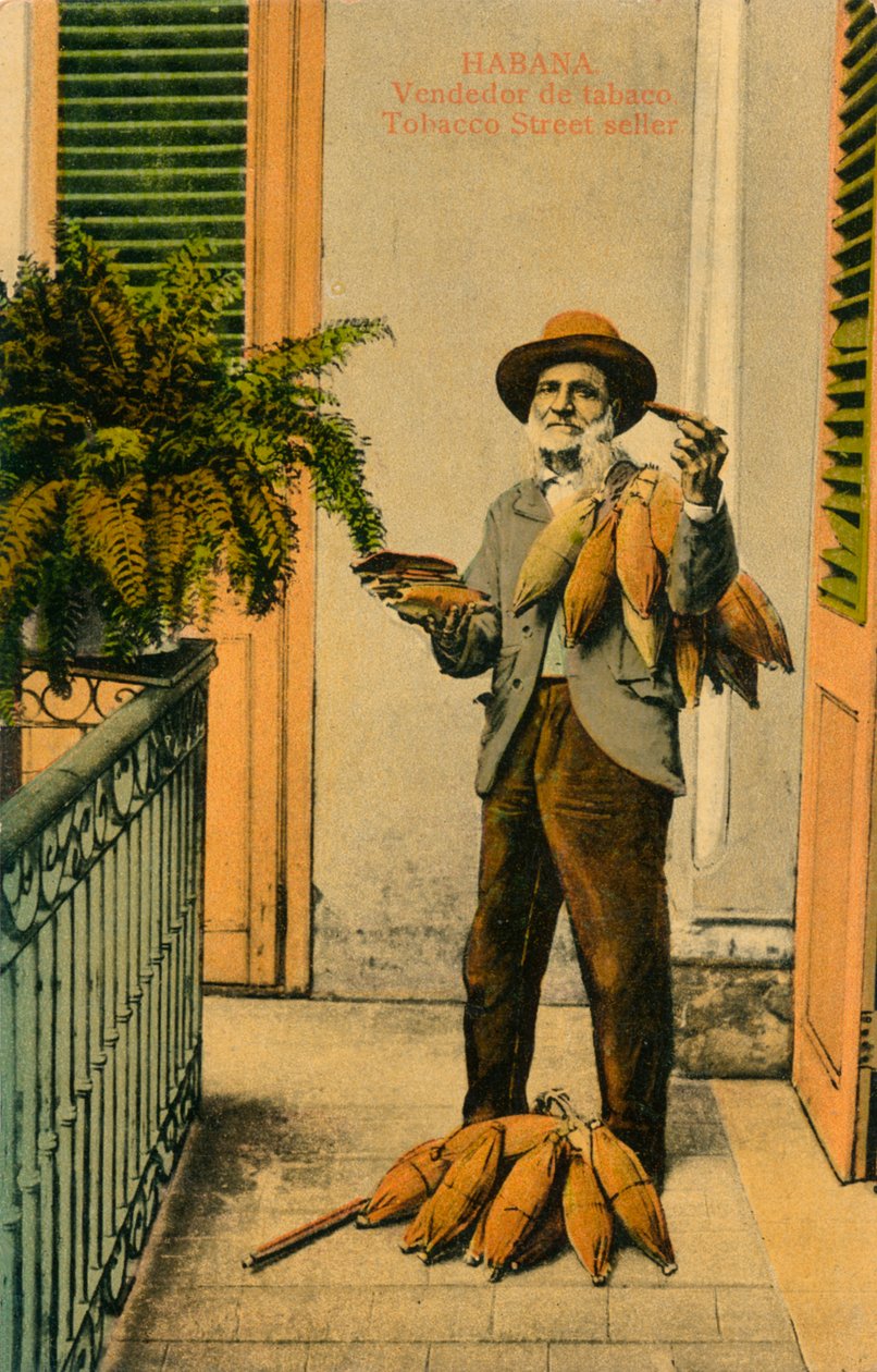 Habana. Tabakverkäufer. Tabakstraßenverkäufer, ca. 1910er Jahre von Unbekannt