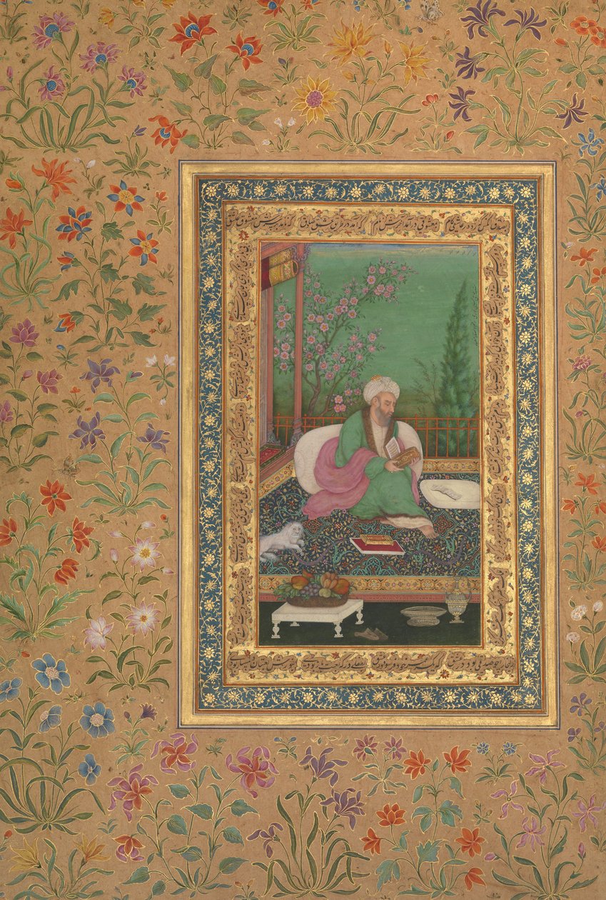 Haji Husain Bukhari, Folio aus dem Shah Jahan Album, recto: frühes 19. Jahrhundert von Unbekannt