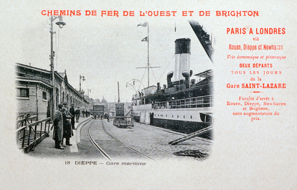 Hafenbahnhof, Dieppe, um 1900 von Unbekannt