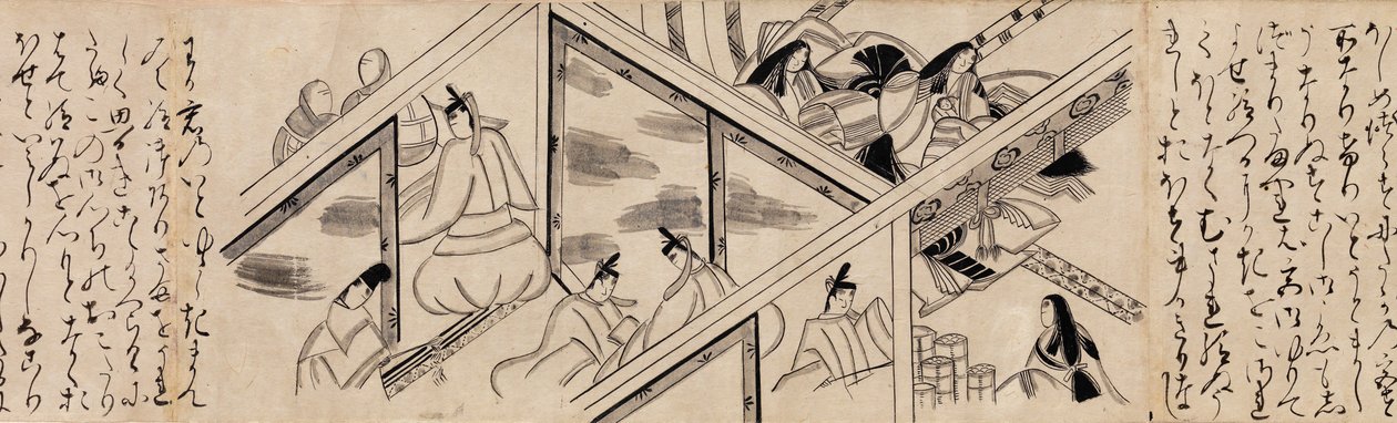 Herzblatt Aoi Kapitel aus Die Geschichte von Genji Genji monogatari, 16. Jahrhundert von Unbekannt