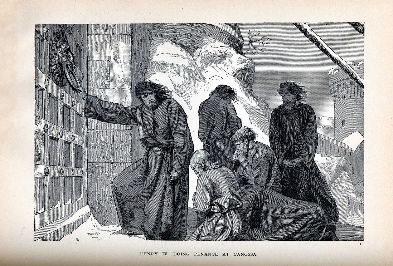 Heinrich IV. tut Buße in Canossa, 1882 von Unbekannt