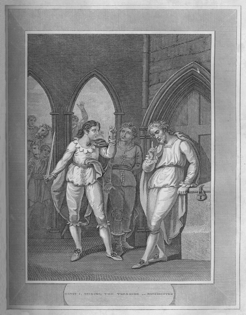 Heinrich I., ergreift den Schatz von Winchester, 1838 von Unbekannt