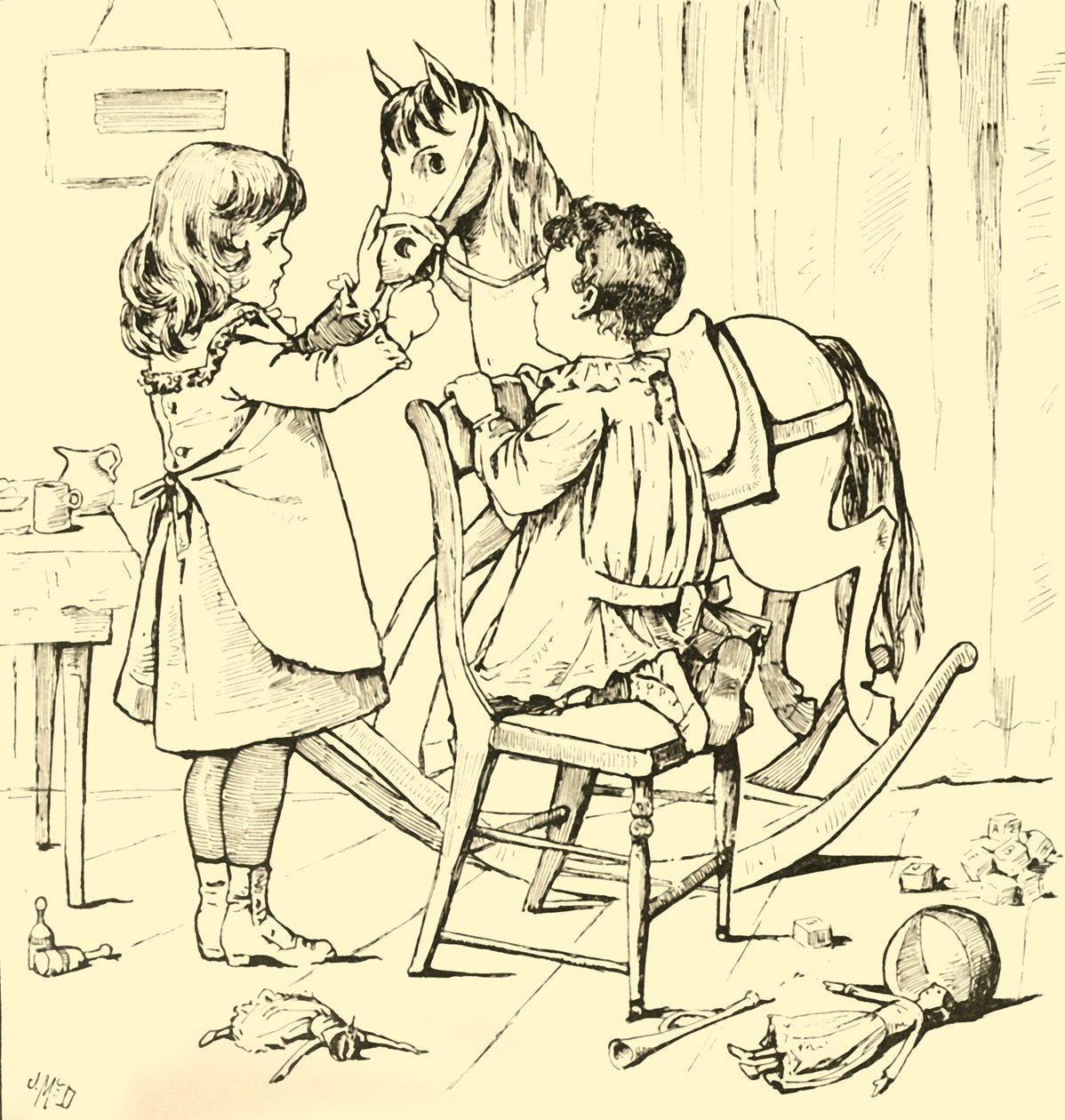 Wie das Schaukelpferd den Kuchen aß, 1881 von Unbekannt