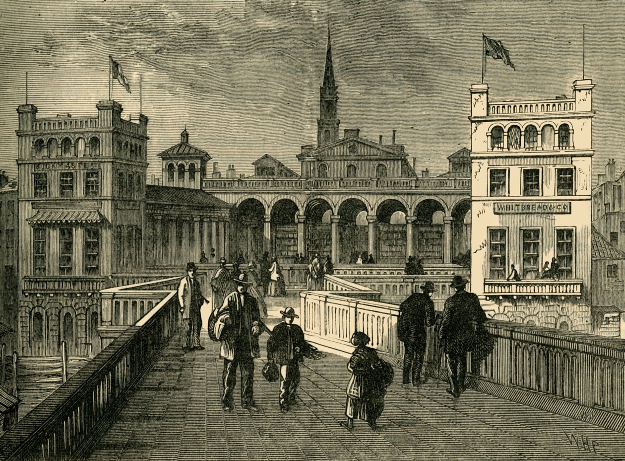 Hungerford Market, von der Brücke, 1850, 1881 von Unbekannt