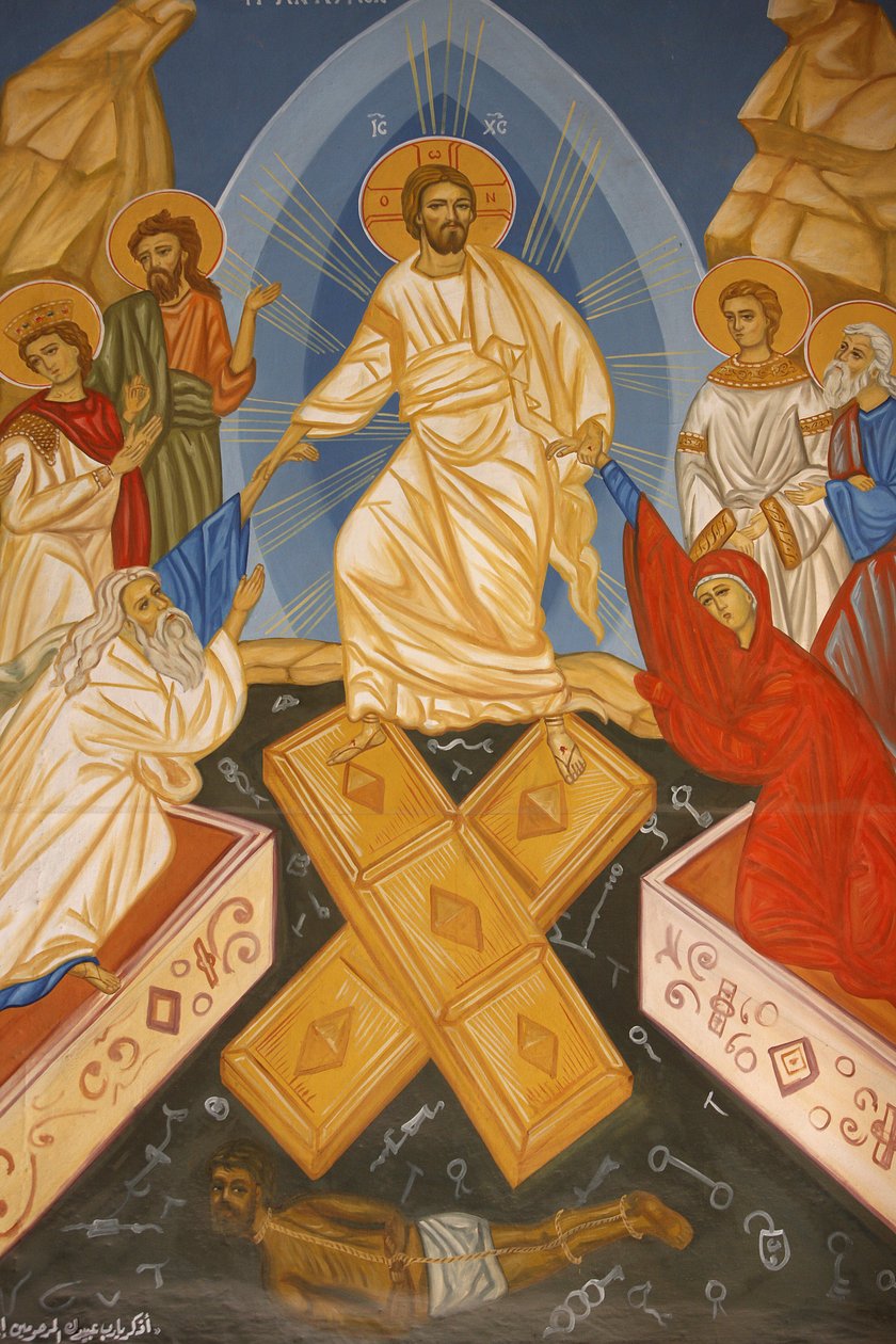 Ikone in der orthodoxen St.-Georgs-Kirche, Madaba: Christi Auferstehung, Madaba, Jordanien von Unbekannt