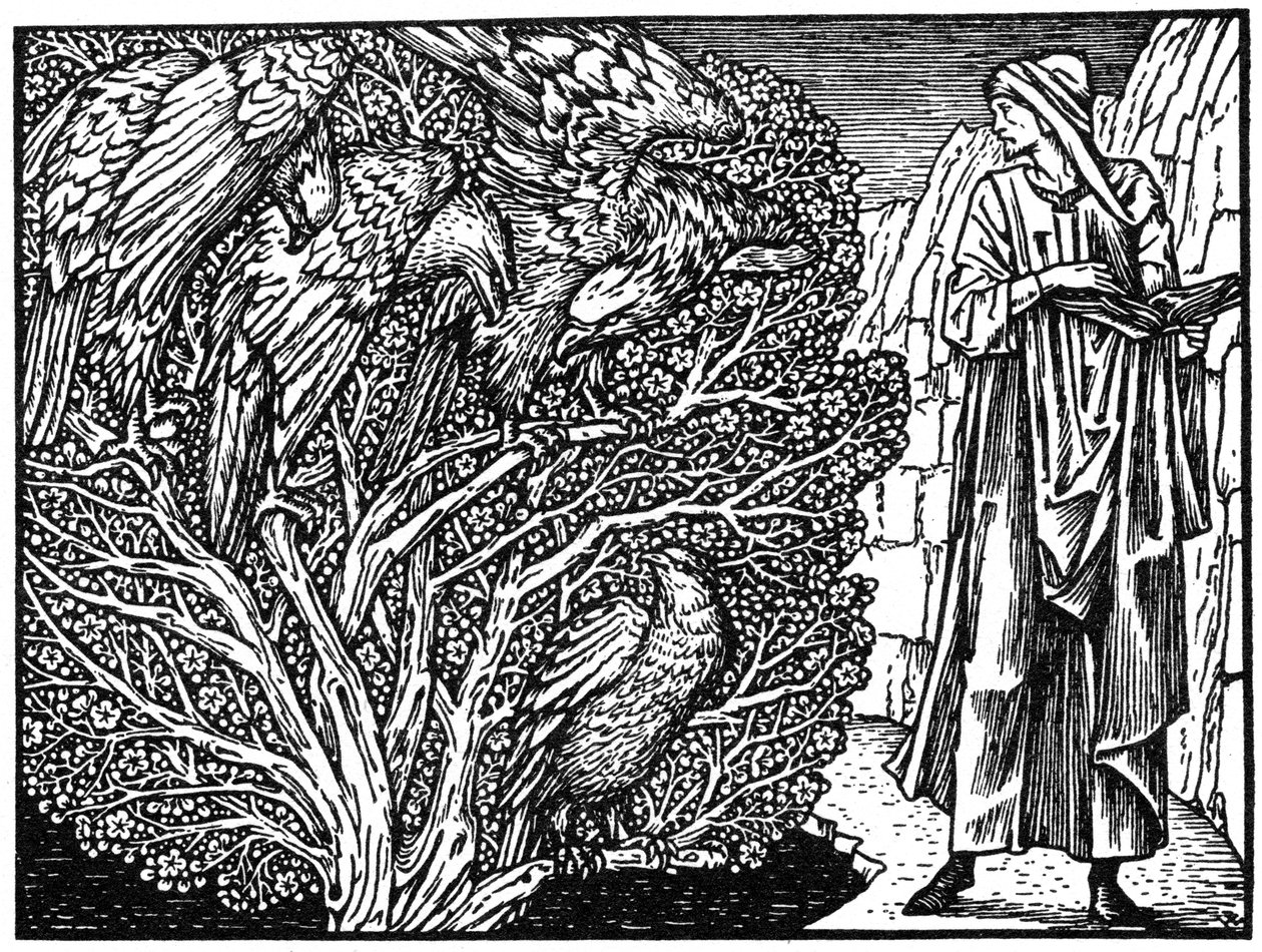 Illustration aus der Kelmscott Press Ausgabe der Werke von Geoffrey Chaucer von Unbekannt