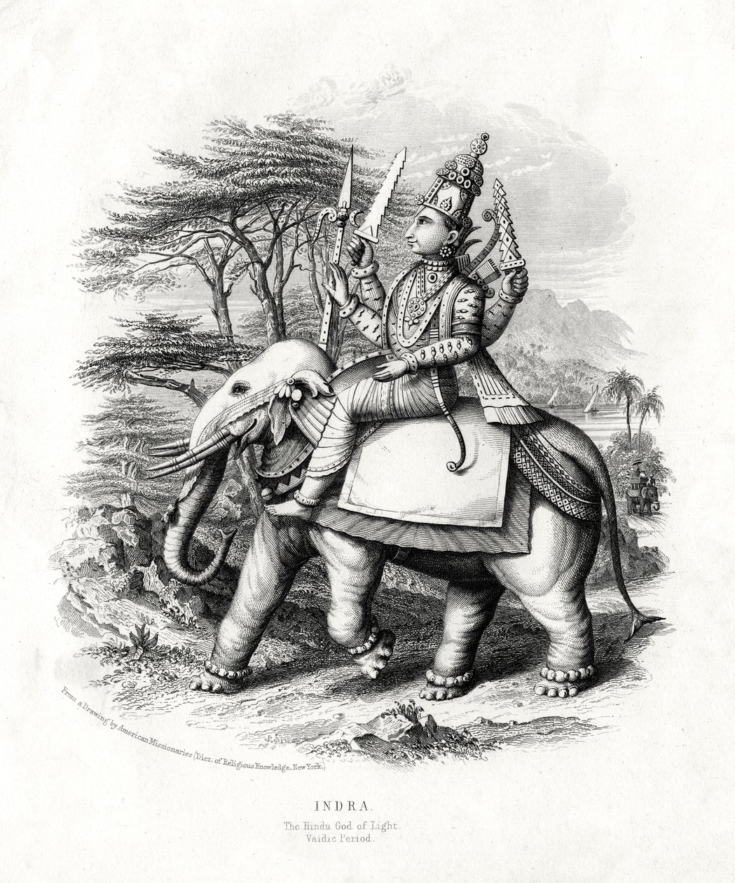 Indra, der hinduistische Gott des Lichts, 19. Jahrhundert von Unbekannt