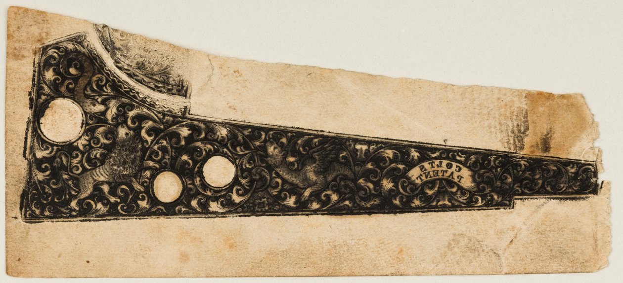 Tintenabdruck von einem Colt-Revolver, ca. 1854 von Unbekannt