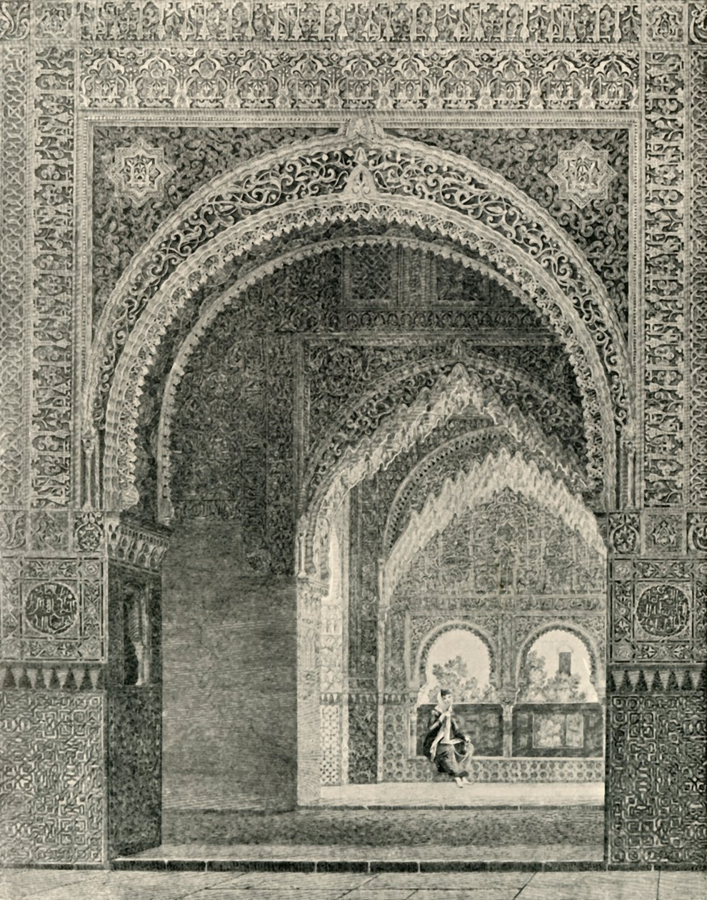 Innenansicht, aufgenommen aus der Halle der zwei Schwestern, 19. Jahrhundert, 1907 von Unbekannt