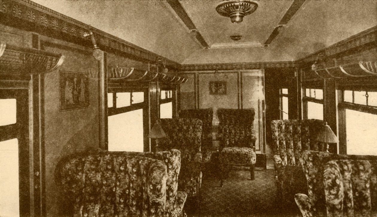 Innenraum des Pullman-Wagens, Marjorie, Southern Railway, 1930 von Unbekannt