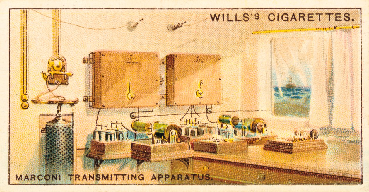 Innenansicht einer Marconi-Radio-Sendestation, 1915 von Unbekannt