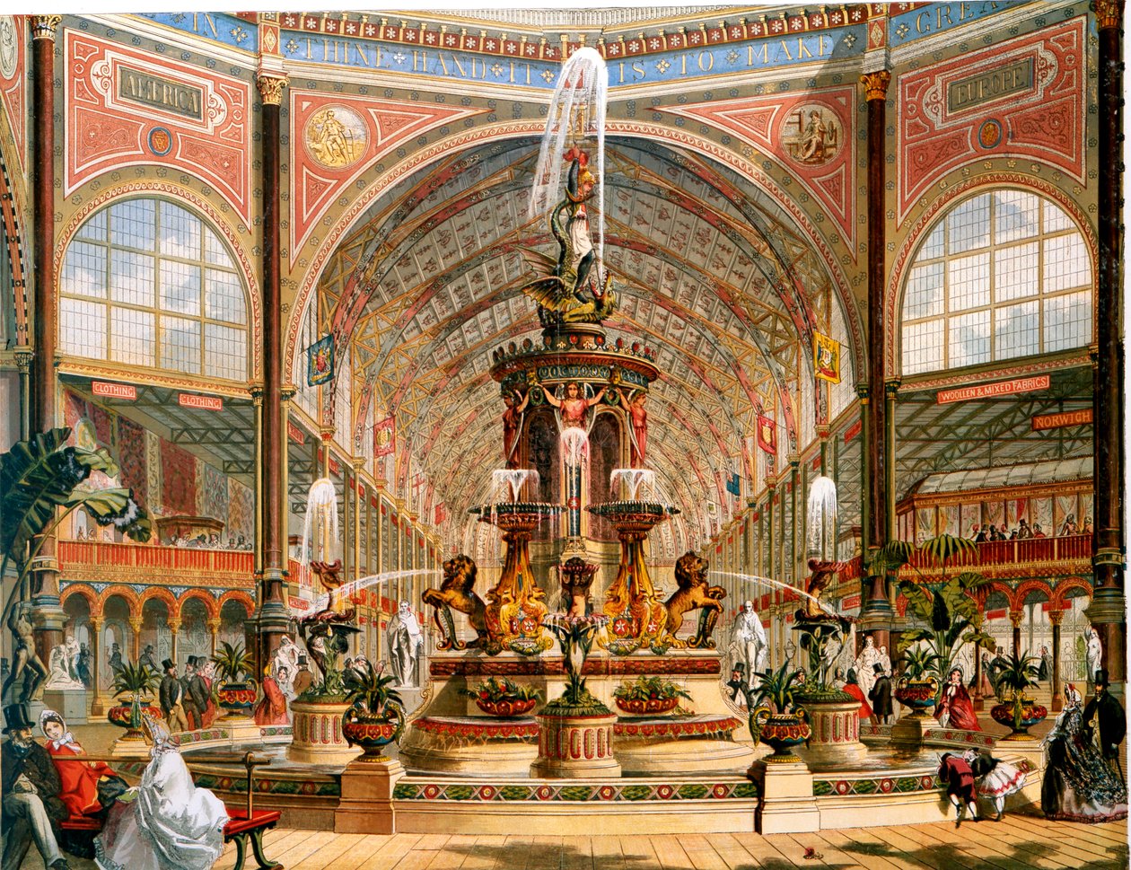 Innenansicht des Kristallpalastes während der Internationalen Ausstellung, 1862 von Unbekannt