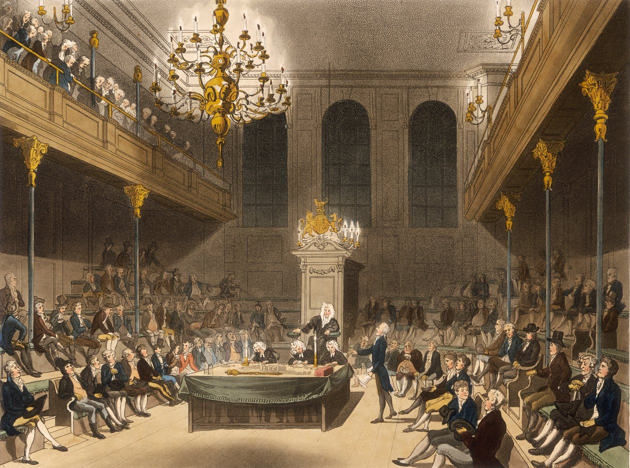 Innenansicht des House of Commons, Westminster, London, 1809 von Unbekannt