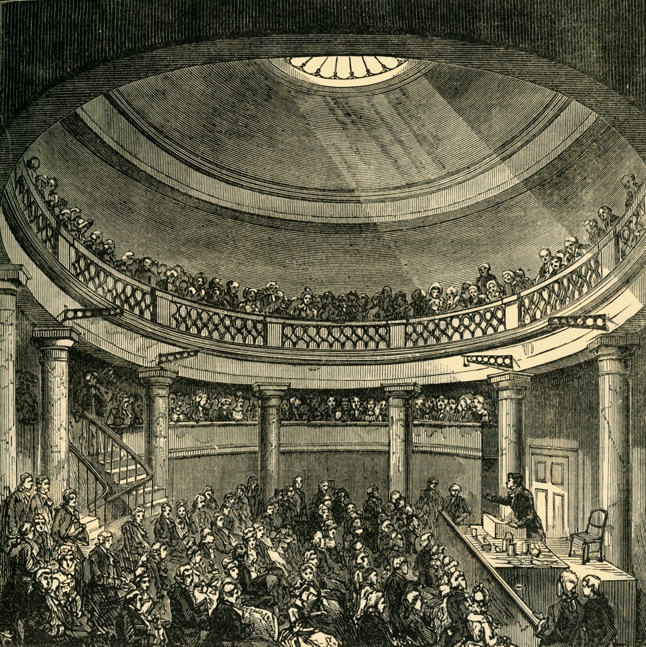 Innenansicht der Rotunde, Blackfriars Road, 1820, ca. 1878 von Unbekannt