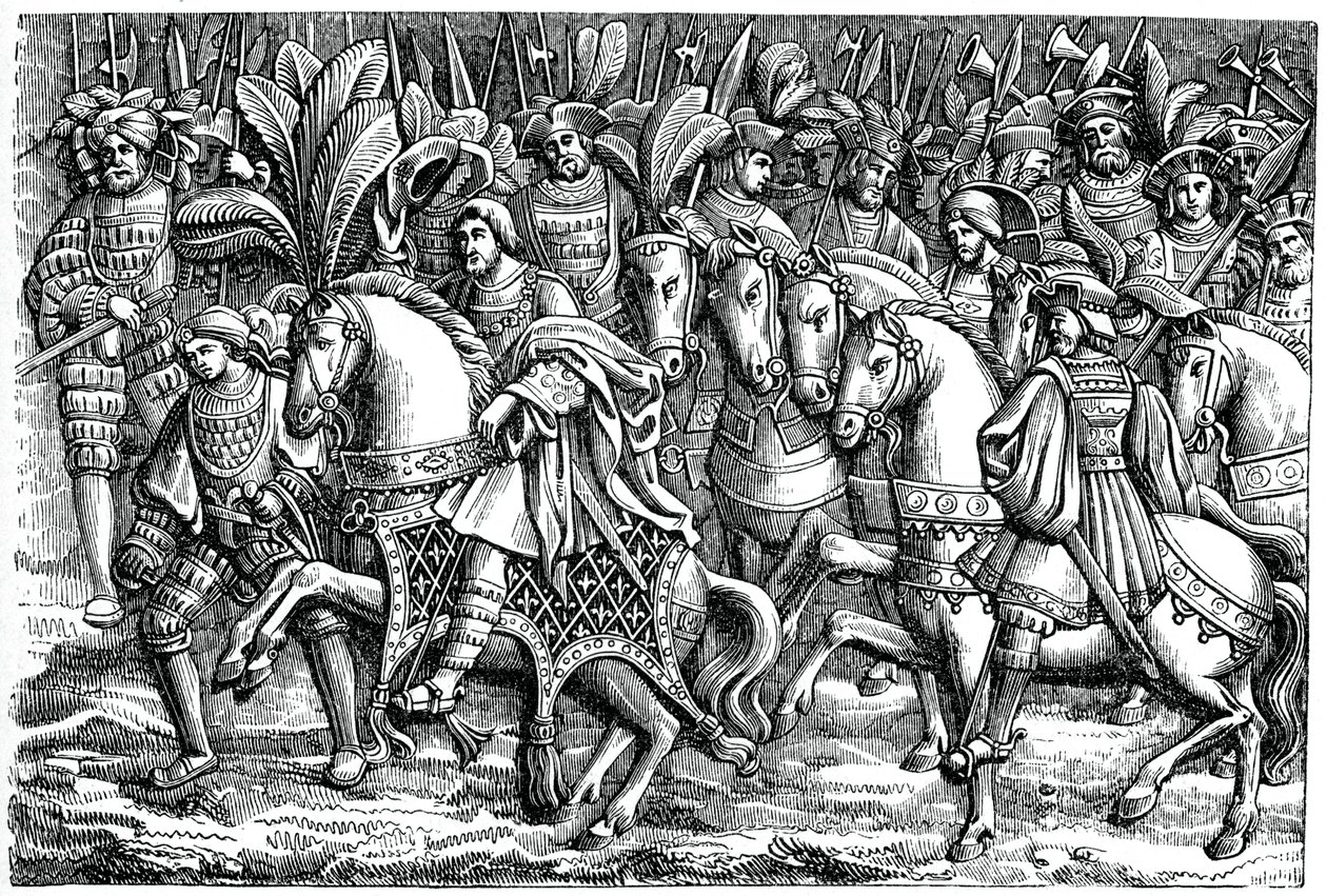 Interview zwischen Franz I. und Heinrich VIII. auf dem Feld des Goldenen Tuchs, 1520, 1870 von Unbekannt
