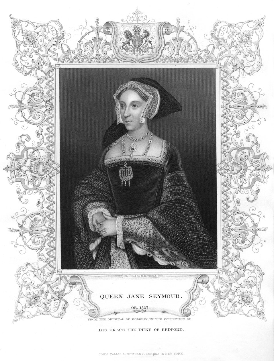 Jane Seymour, dritte Frau von Heinrich VIII., um 1536, 19. Jahrhundert von Unbekannt