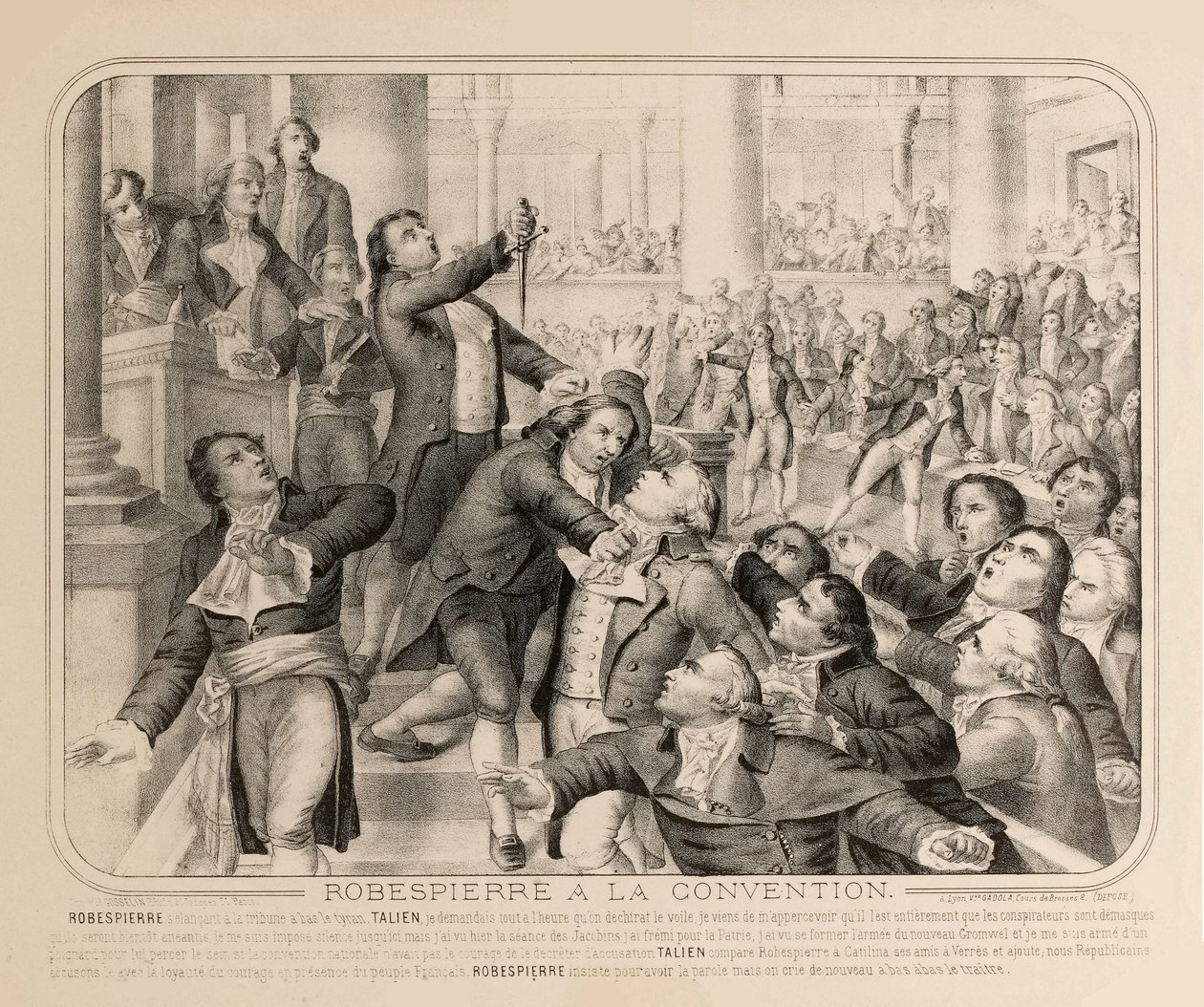 Jean-Lambert Tallien auf der Tribüne des Nationalkonvents am 9. Thermidor..., 1794 von Unbekannt