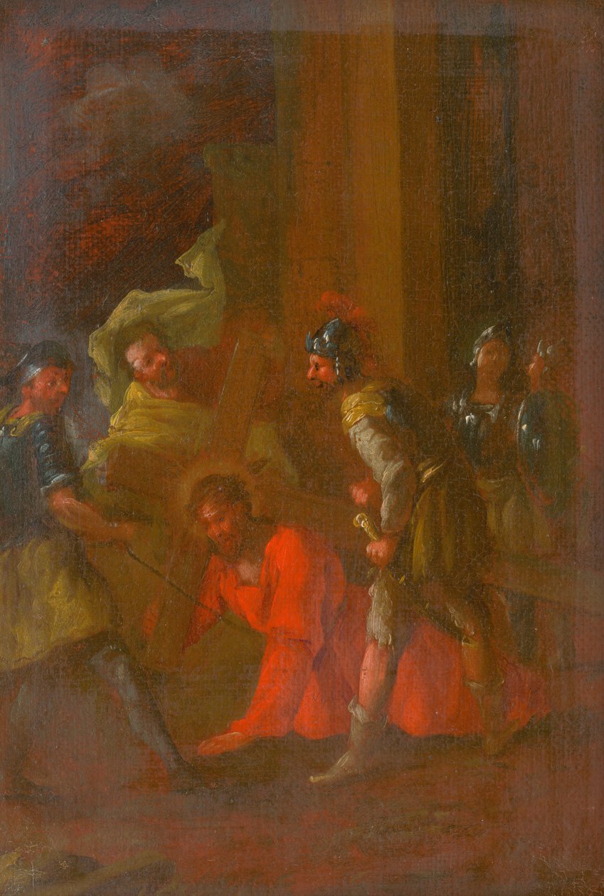 Jesus fällt das erste Mal unter dem Kreuz. Studie zum Kreuzweg III von Unbekannt