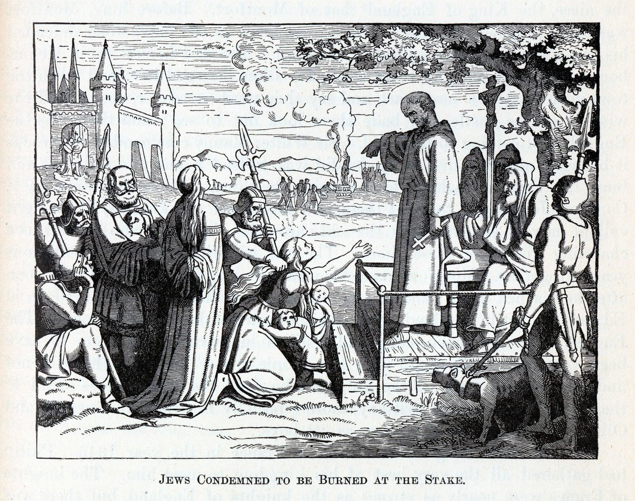 Juden zum Verbrennen auf dem Scheiterhaufen verurteilt, 1882 von Unbekannt
