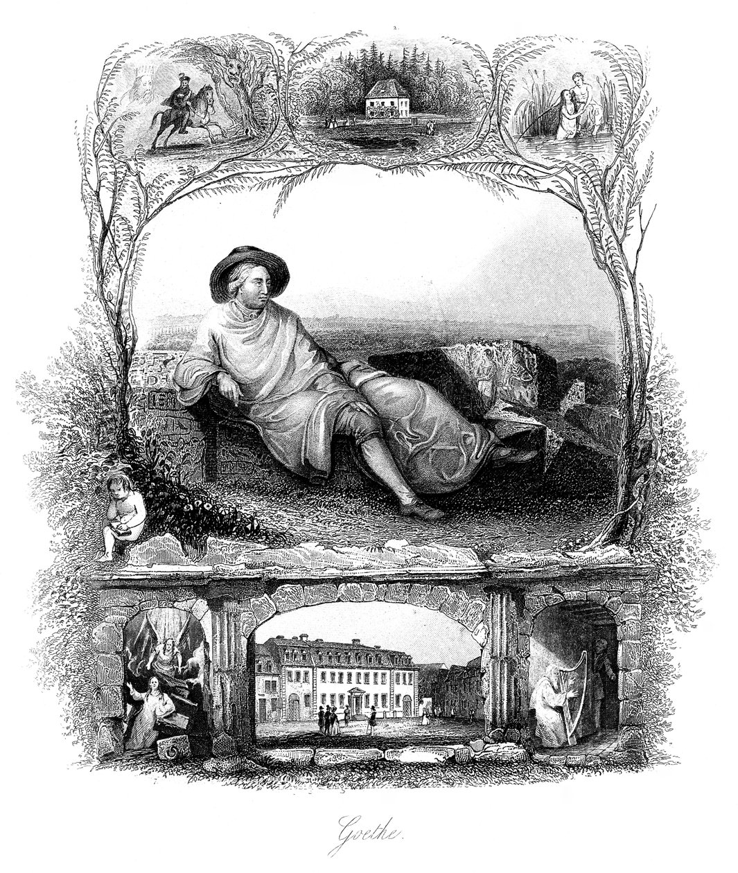 Johann Wolfgang von Goethe, deutscher Dichter, Dramatiker und Wissenschaftler, 19. Jahrhundert von Unbekannt