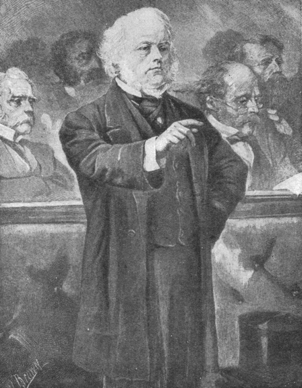 John Bright spricht im Unterhaus, um 1880er Jahre, 1901 von Unbekannt
