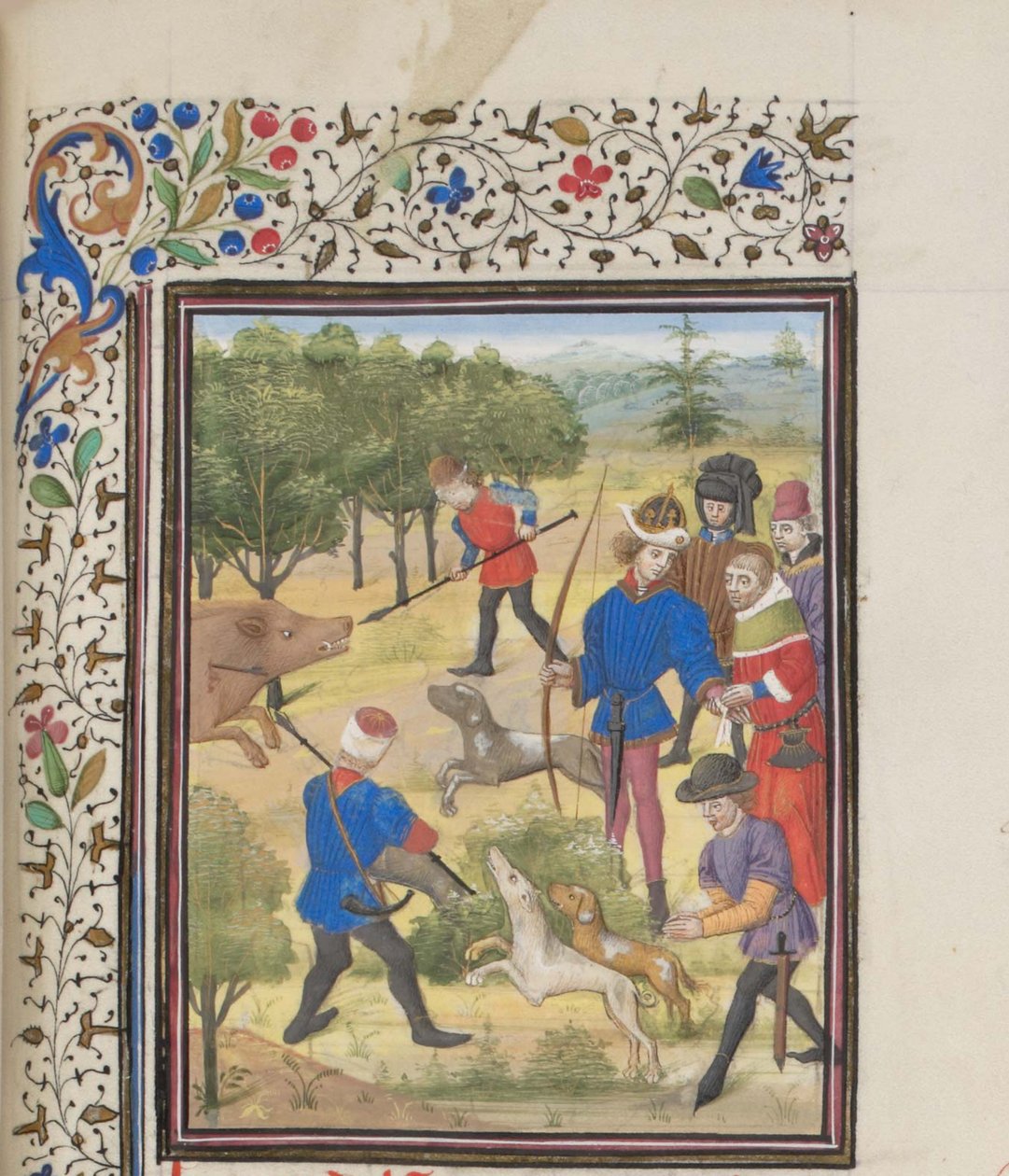 Johannes II. Komnenos, byzantinischer Kaiser auf der Jagd. Miniatur aus der Historia von Wilhelm von Tyrus, 1460er Jahre von Unbekannt