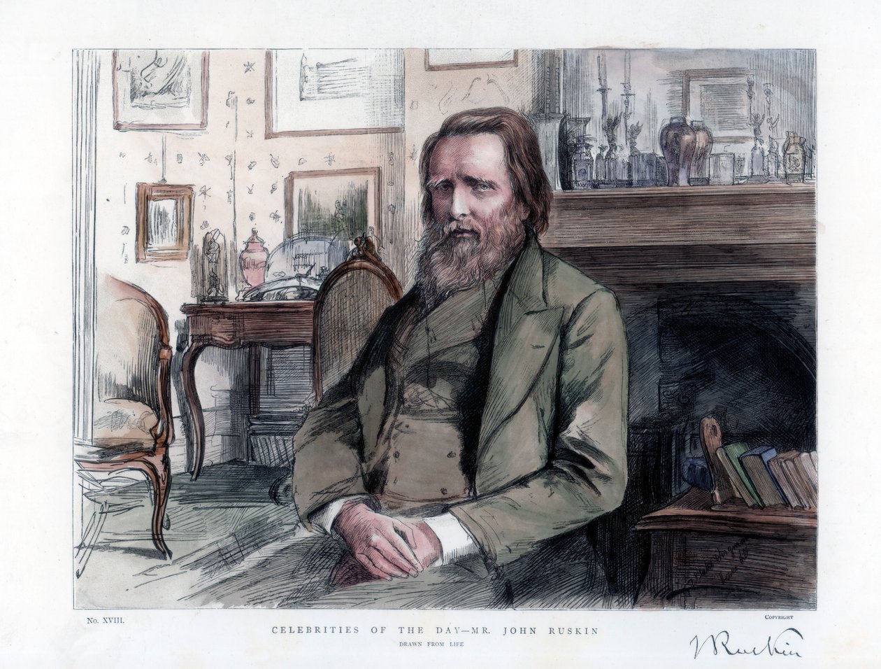 John Ruskin 1819-1900, englischer Kritiker, Autor, Dichter und Künstler, 1886 von Unbekannt