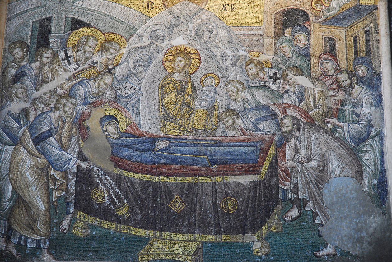 Kariye Camii (Kirche des Heiligen Erlösers in Chora) Fresko: Entschlafung (Tod Marias), Istanbul, Türkei von Unbekannt