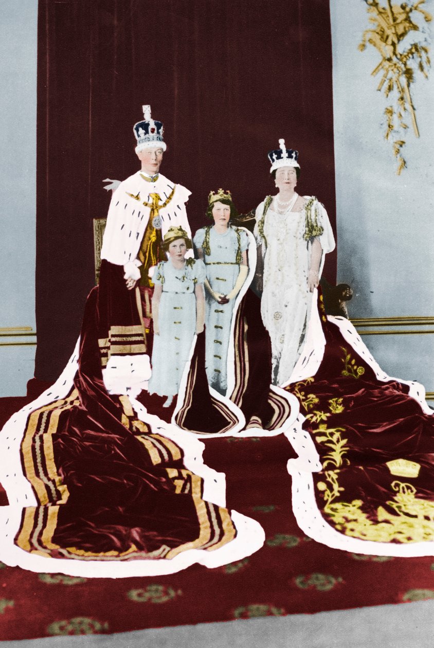 König George VI. und Königin Elizabeth an ihrem Krönungstag, 1937 von Unbekannt