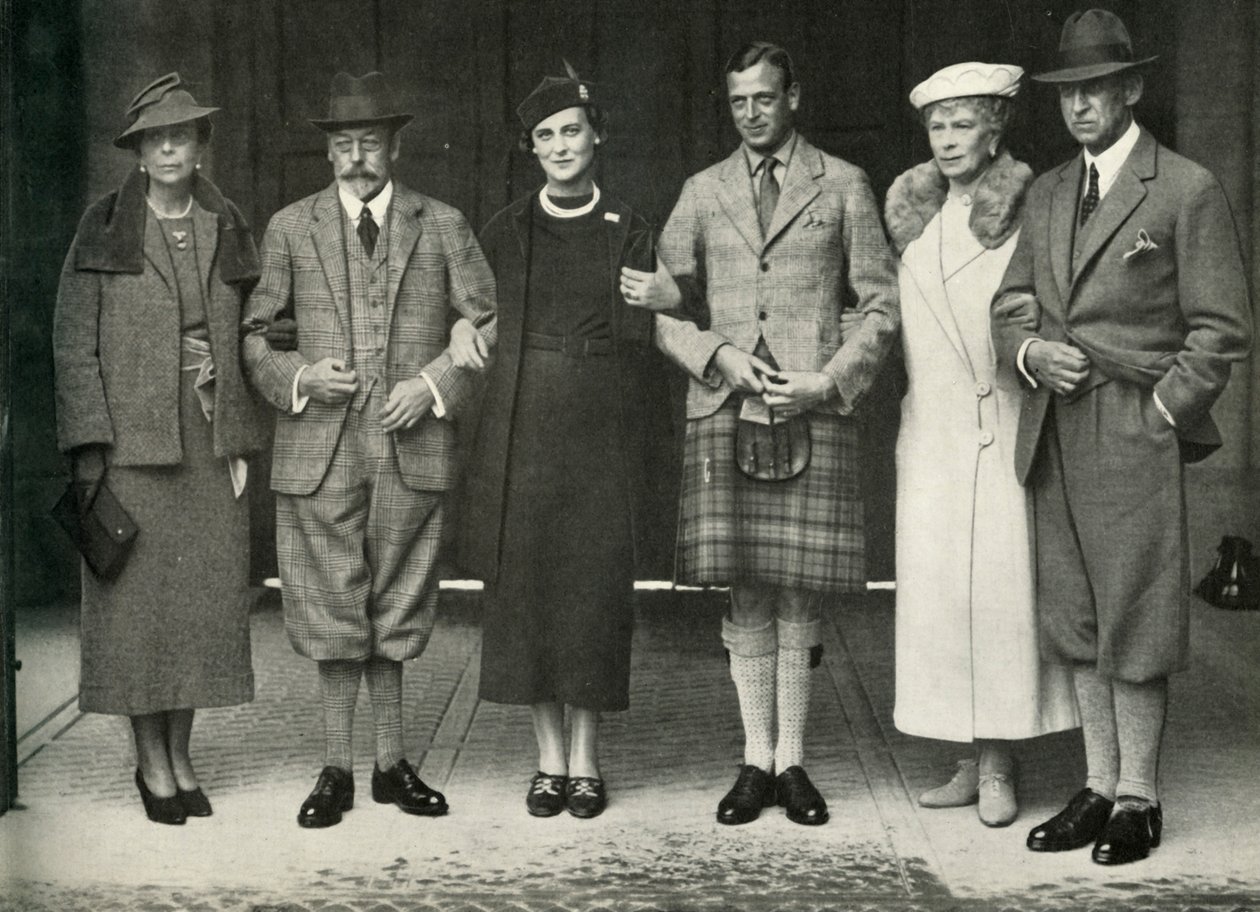 König Georg V., Königin Mary, Prinz George, Prinzessin Marina... in Balmoral 1934, 1951 von Unbekannt