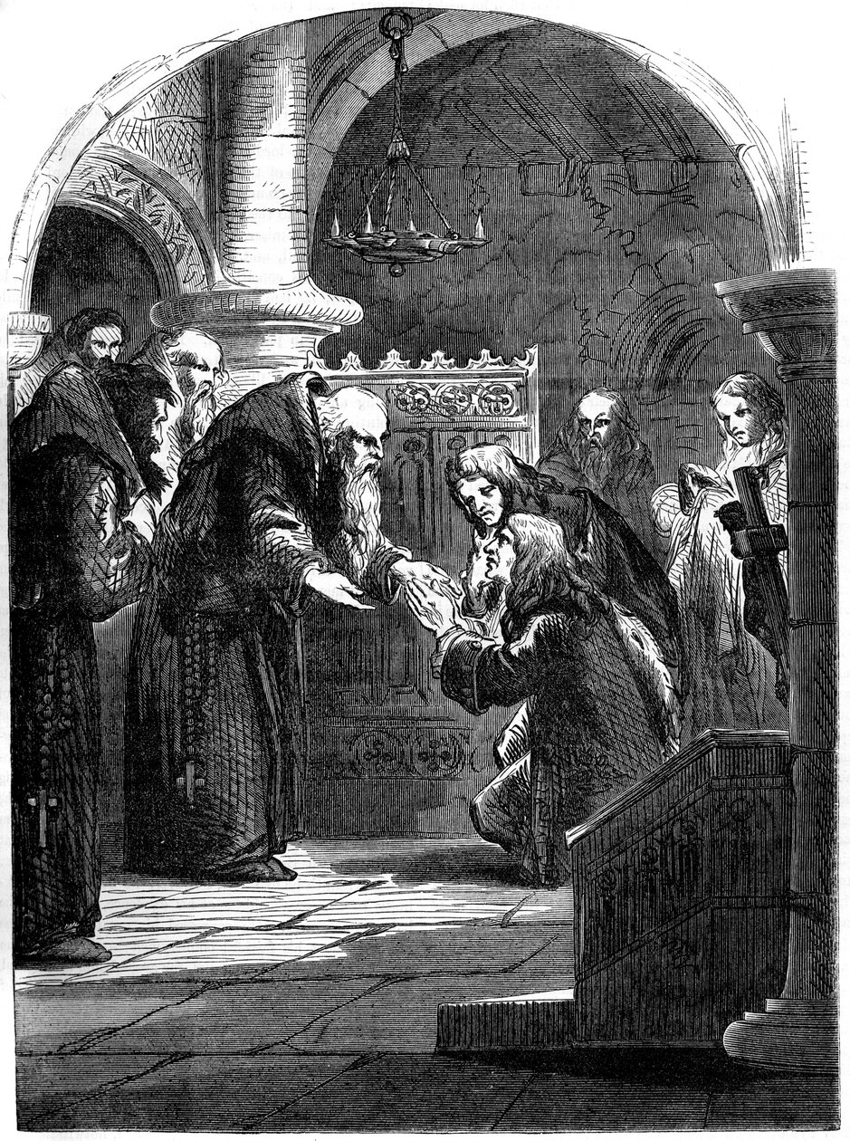 König James II. von England in der Abtei La Trappe, Orne, Frankreich von Unbekannt