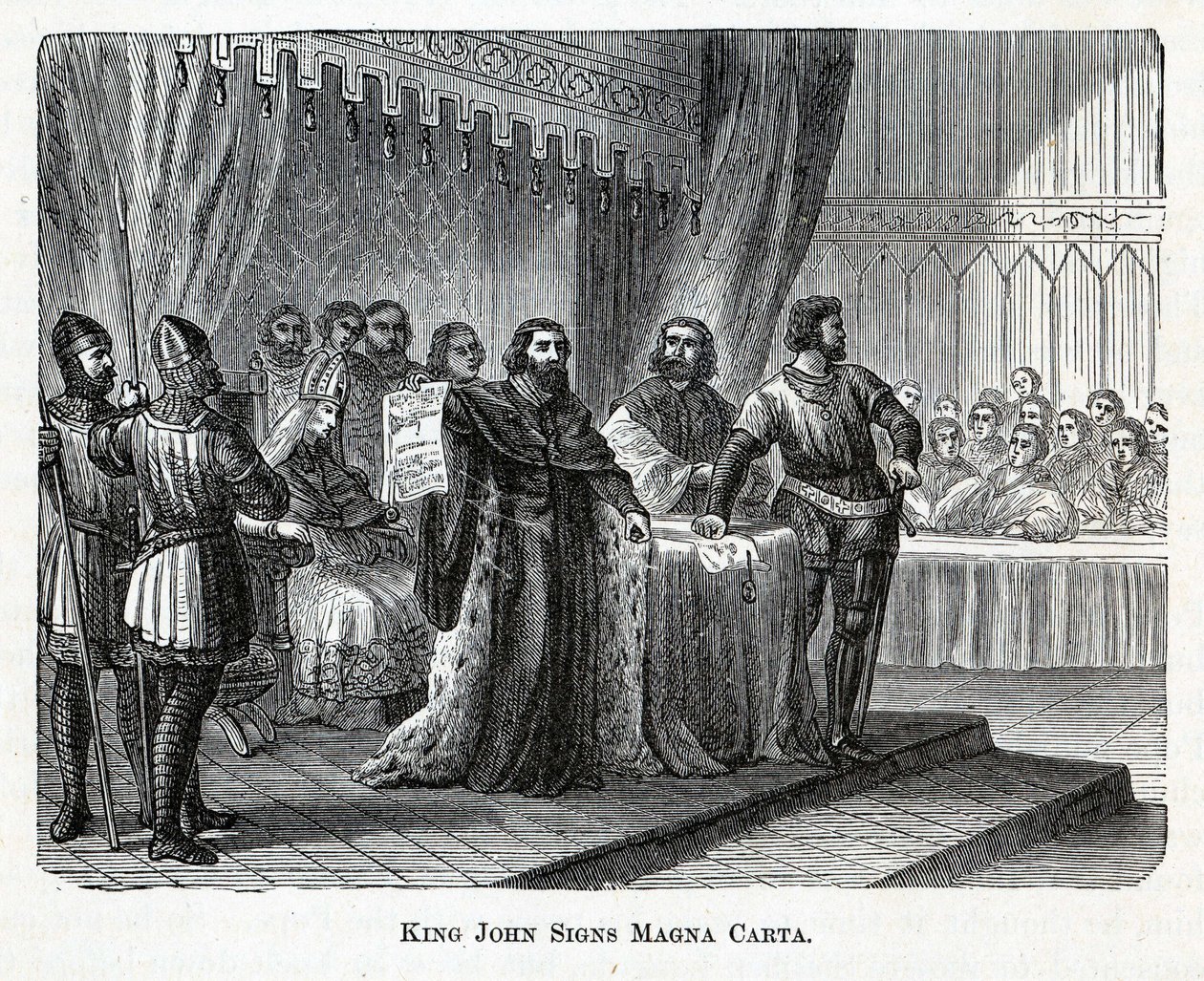König Johann unterzeichnet die Magna Carta, 1882 von Unbekannt