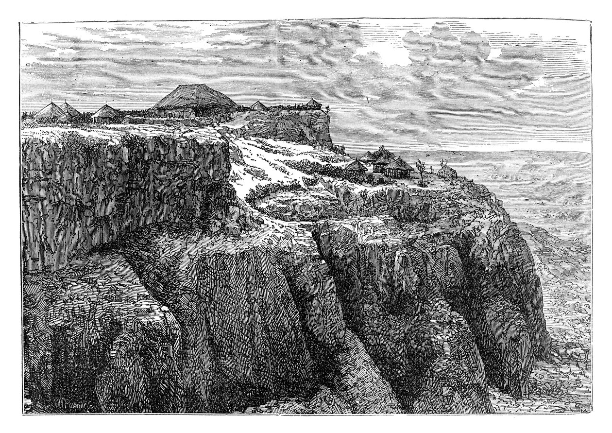 Haus von König Theodor in Magdala, Äthiopien, ca. 1868, spätes 19. Jahrhundert von Unbekannt