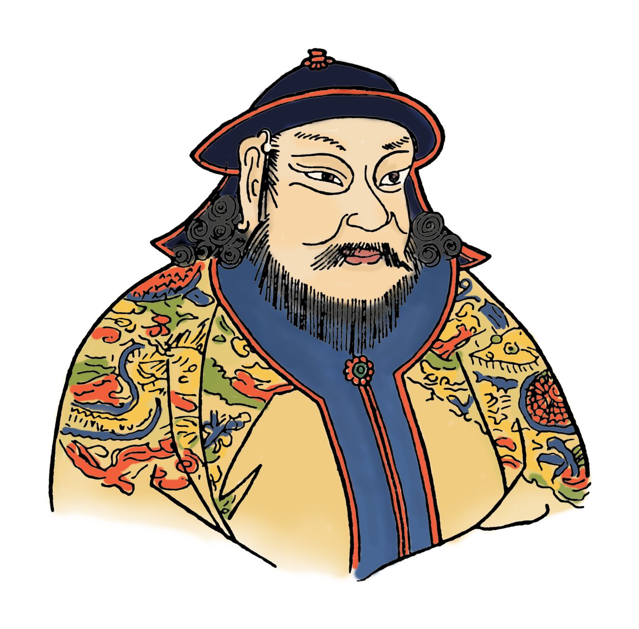 Kublai Khan 1215-1294 des Mongolischen Reiches und Gründer der Yuan-Dynastie, 1912 von Unbekannt