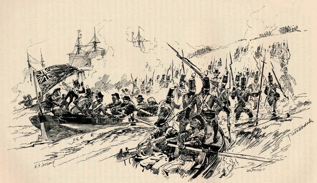 Landung von Sir Ralph Abercromby und britischen Truppen in Alexandria, 1801, 1884 von Unbekannt