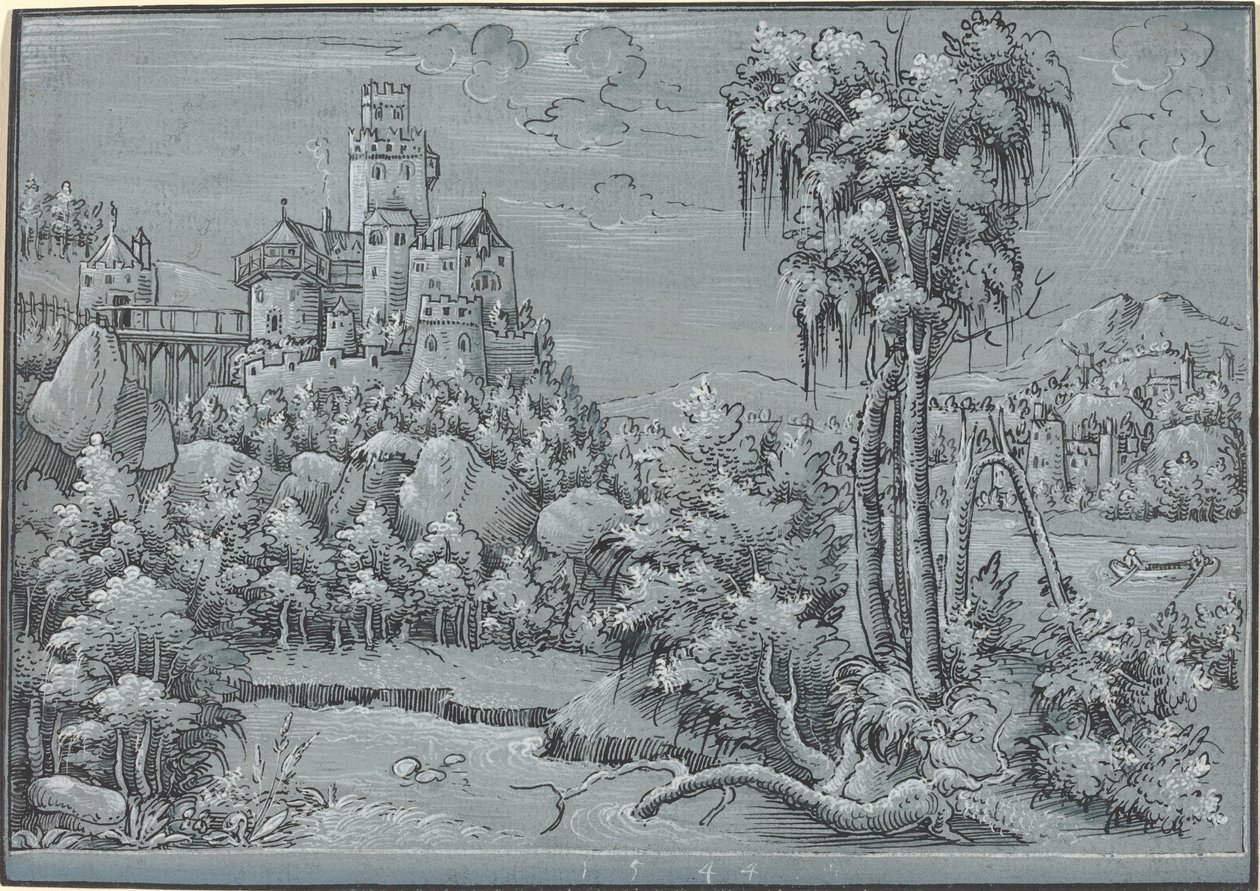Landschaft mit Schloss von Unbekannt