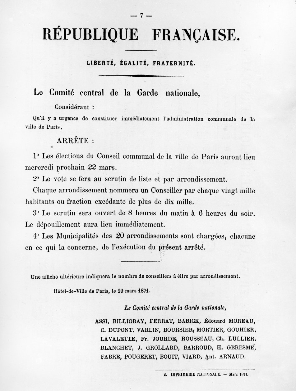 Le Comité Central de la Garde Nationale, aus Französische politische Plakate der Pariser Kommune von Unbekannt