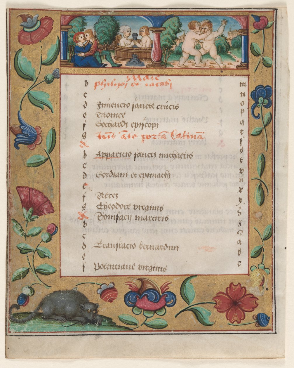 Blatt aus einem Psalter und Gebetbuch: Kalenderseite mit Arbeiten verso, um 1524 von Unbekannt