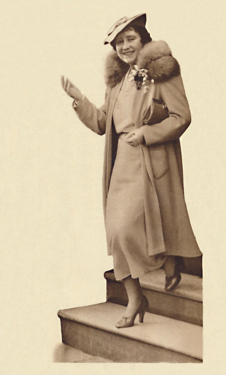 Verlassen von Nr. 3 Belgrave Square zur Taufe von Prinzessin Alexandra, 9. Februar 1937 von Unbekannt