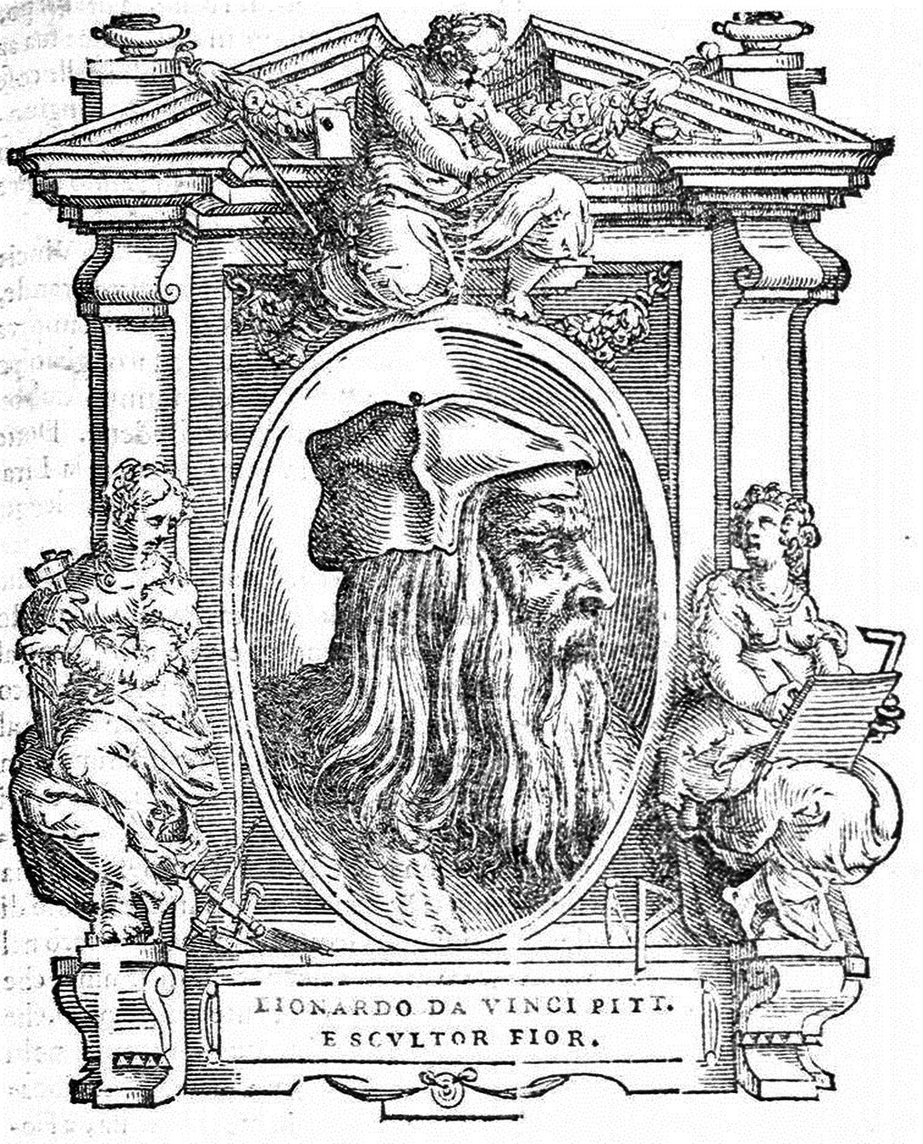Leonardo da Vinci. Aus: Giorgio Vasari, Die Leben der ausgezeichnetsten italienischen Maler, Bildhauer und Architekten, 1568 von Unbekannt