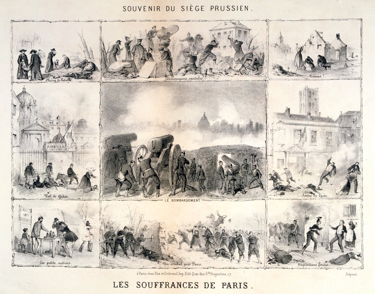 Les Souffrances de Paris, 1870-1871 von Unbekannt