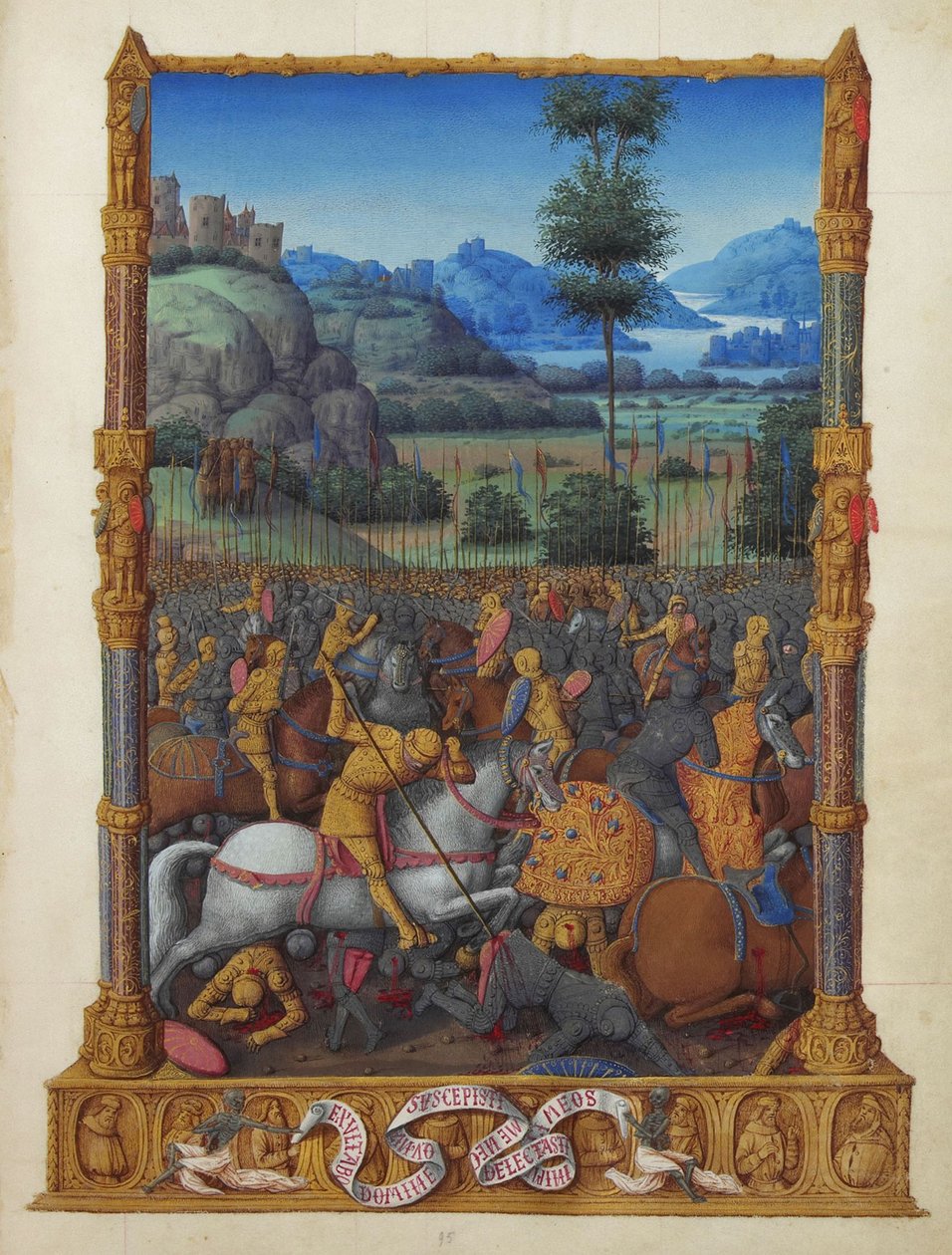 Les Très Riches Heures des Herzogs von Berry, Folio 95r - Davids Sieg von Unbekannt
