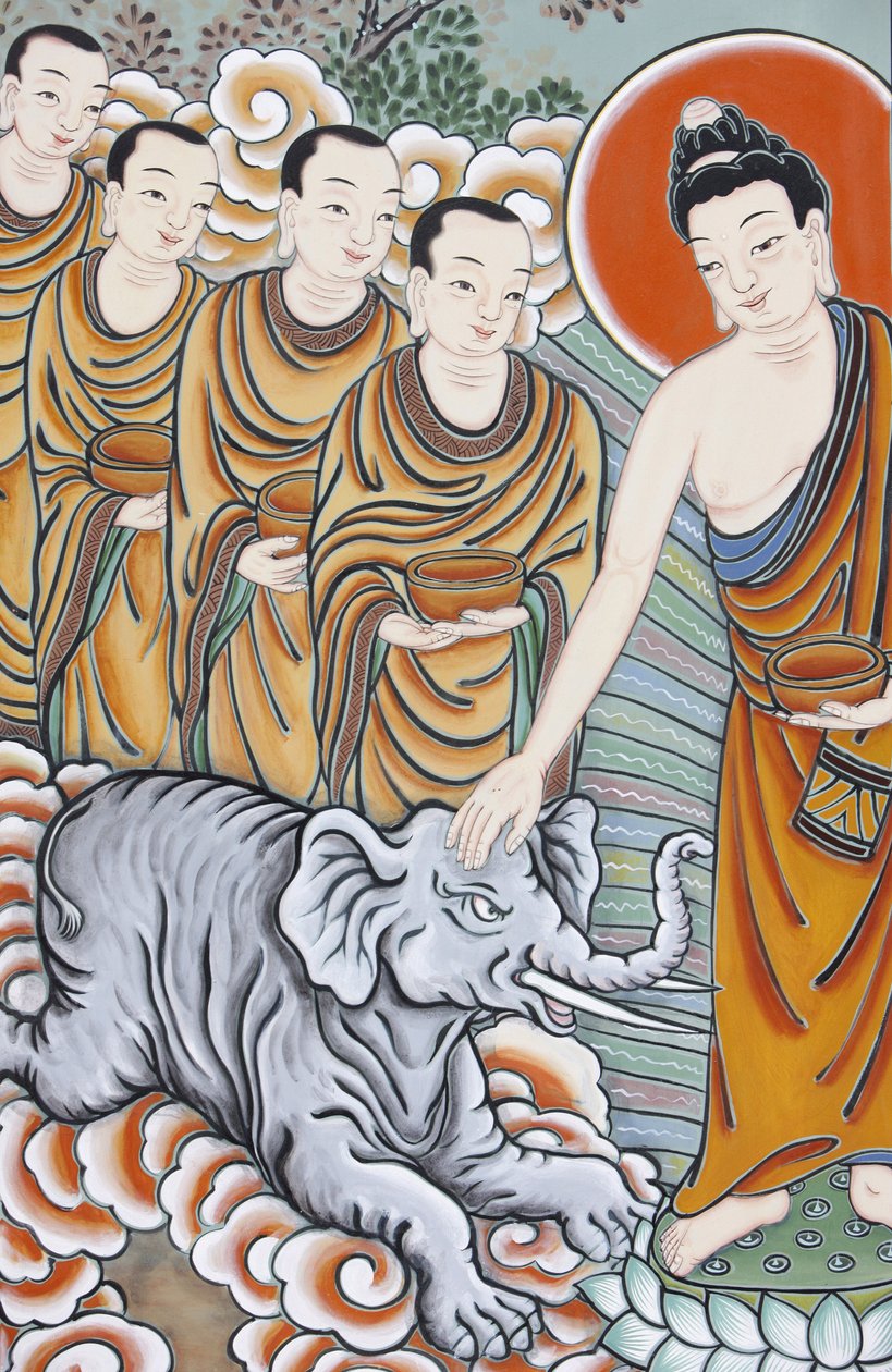 Leben des Buddha Zähmung eines Elefanten, Seoul, Südkorea von Unbekannt