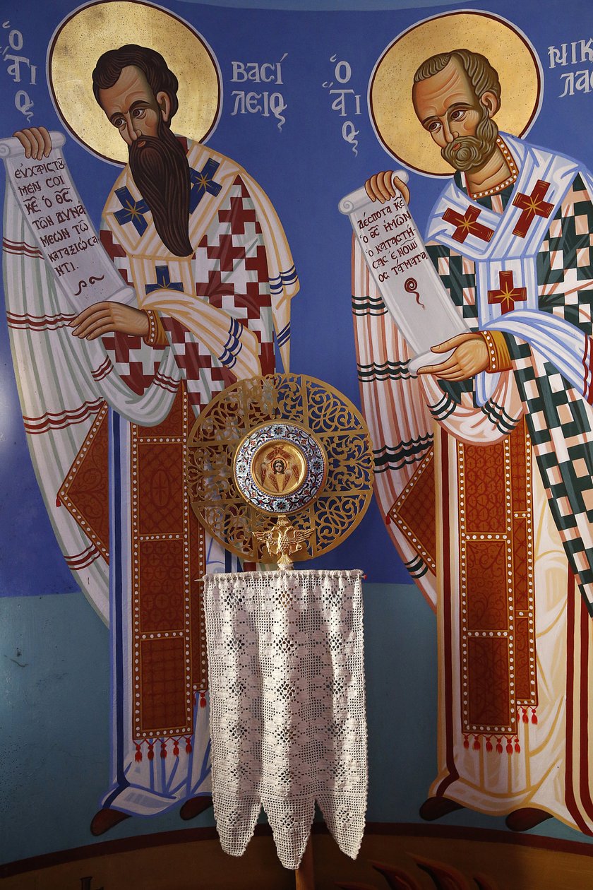 Liturgischer Gegenstand im Heiligtum der orthodoxen Kirche von Pedoulas, 20150510, Pedoulas, Zypern von Unbekannt