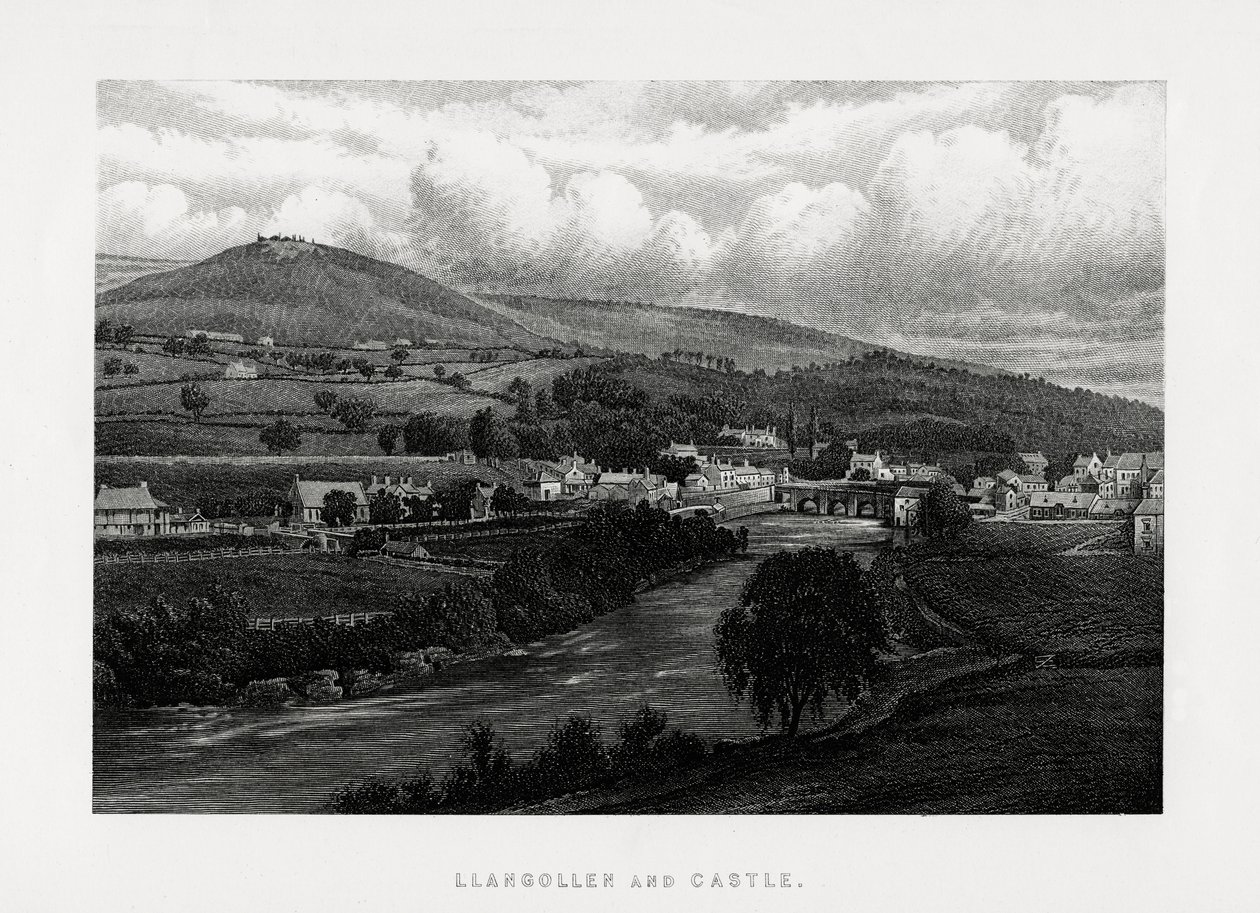 Llangollen und Schloss, Denbighshire, Nordwales, 1896 von Unbekannt