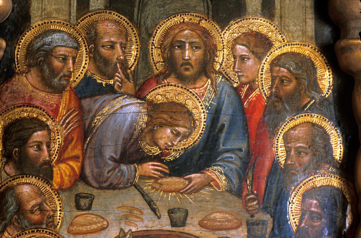 Loire Atlantique Nr. 090 - Nantes/Museum der Schönen Künste - „Das Abendmahl“ (Detail) von Mariotto di Nardo (gest. 1424) - Italienischer Primitiver des 14. Jahrhunderts von Unbekannt
