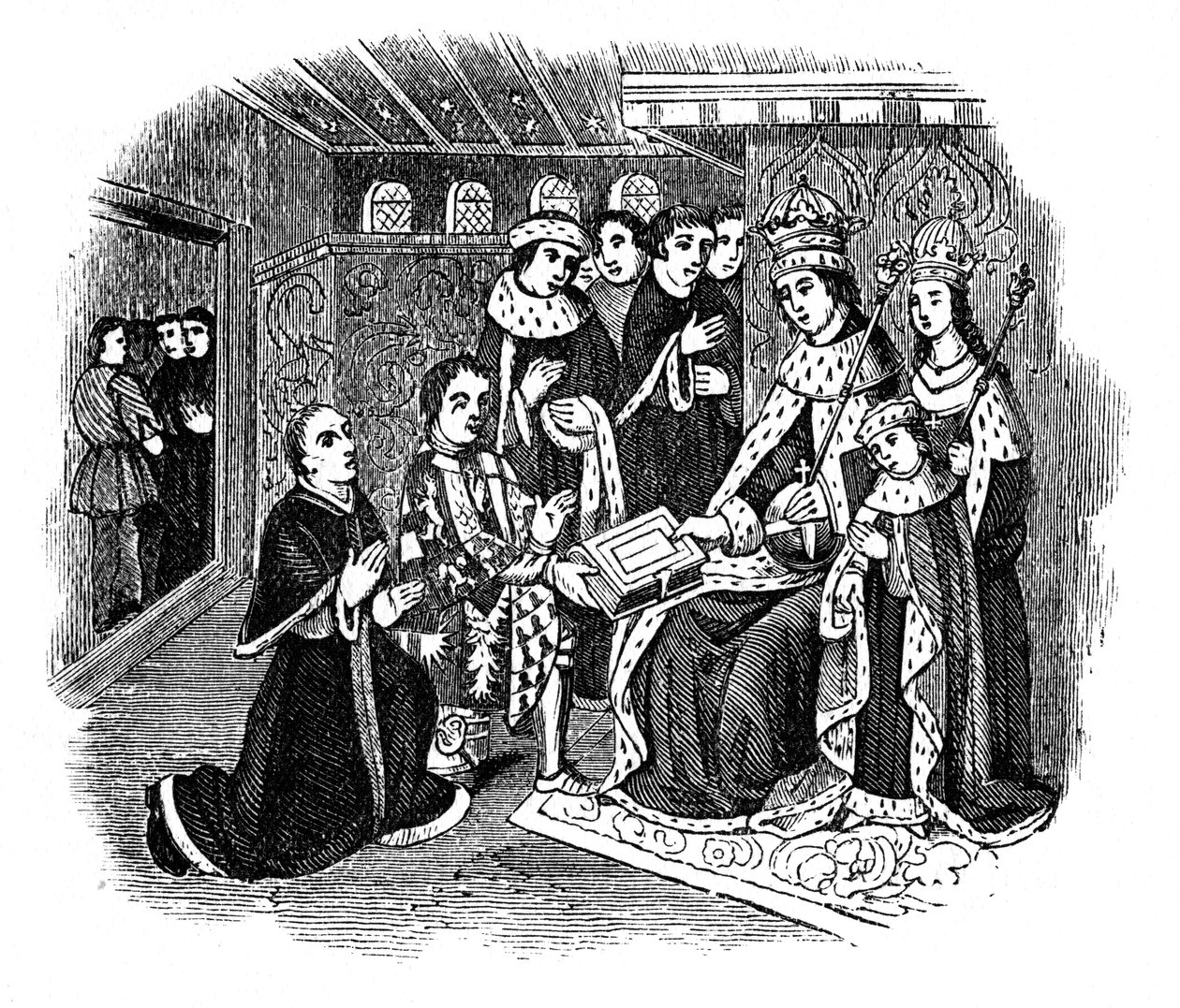 Lord Rivers und Caxton vor Edward IV von Unbekannt