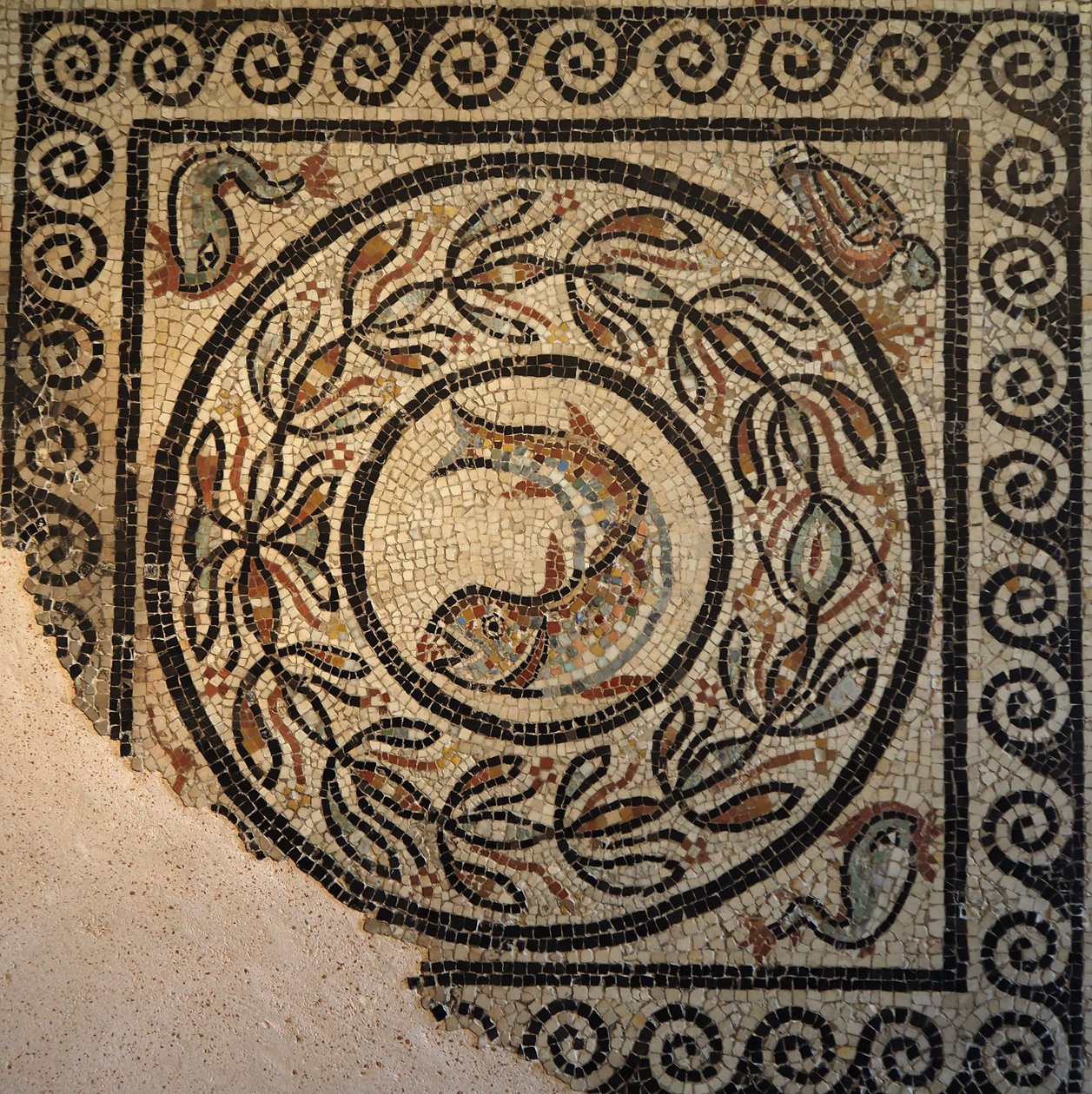 Lyon, Region Auvergne, Rhone Alpes, Departement du Rhone. 69000 Mosaique de Choulans, entdeckt 1967. Darstellung eines Fisches von Unbekannt