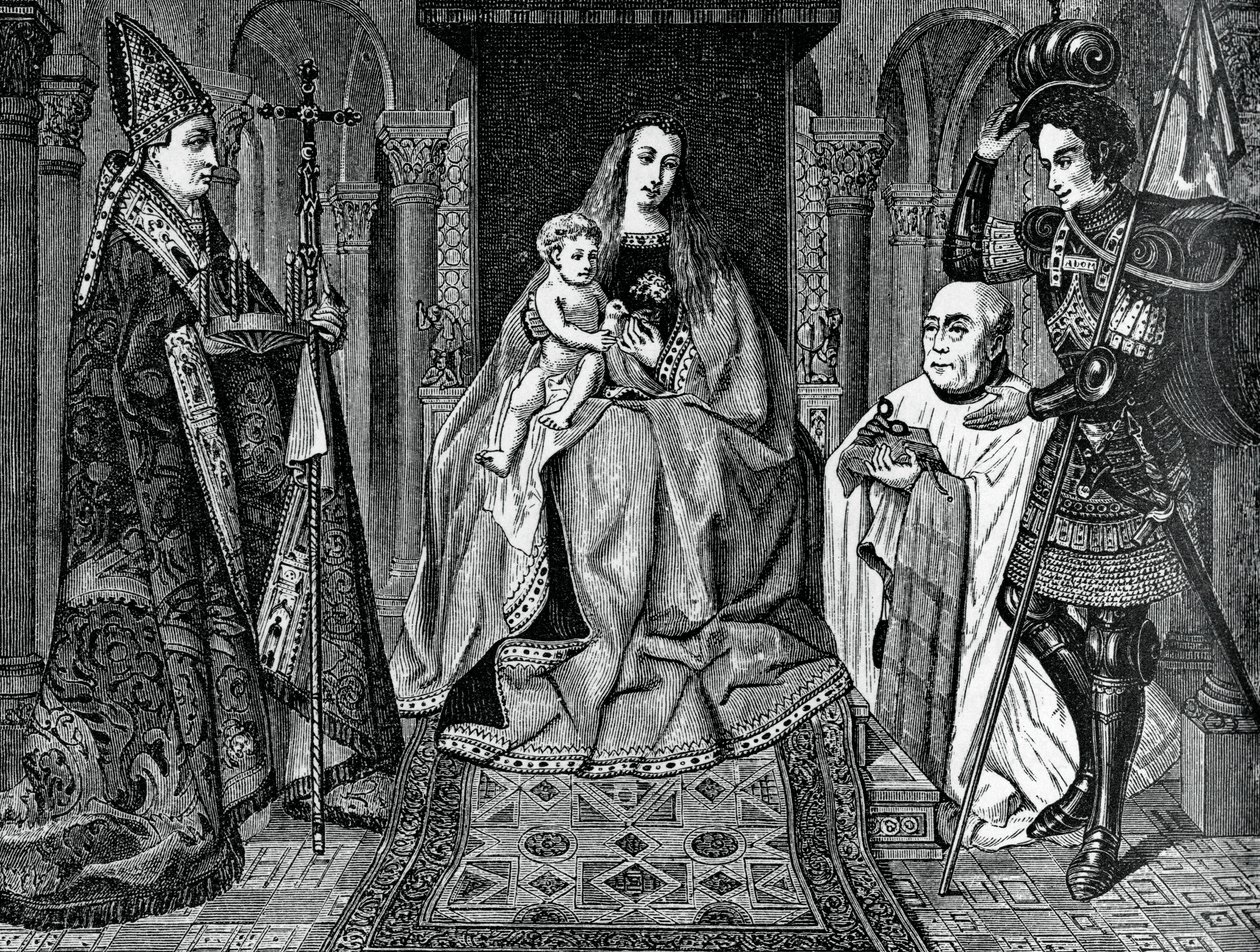 Madonna und Kind mit Kanonikus Joris van der Paele, 1436, 1870 von Unbekannt