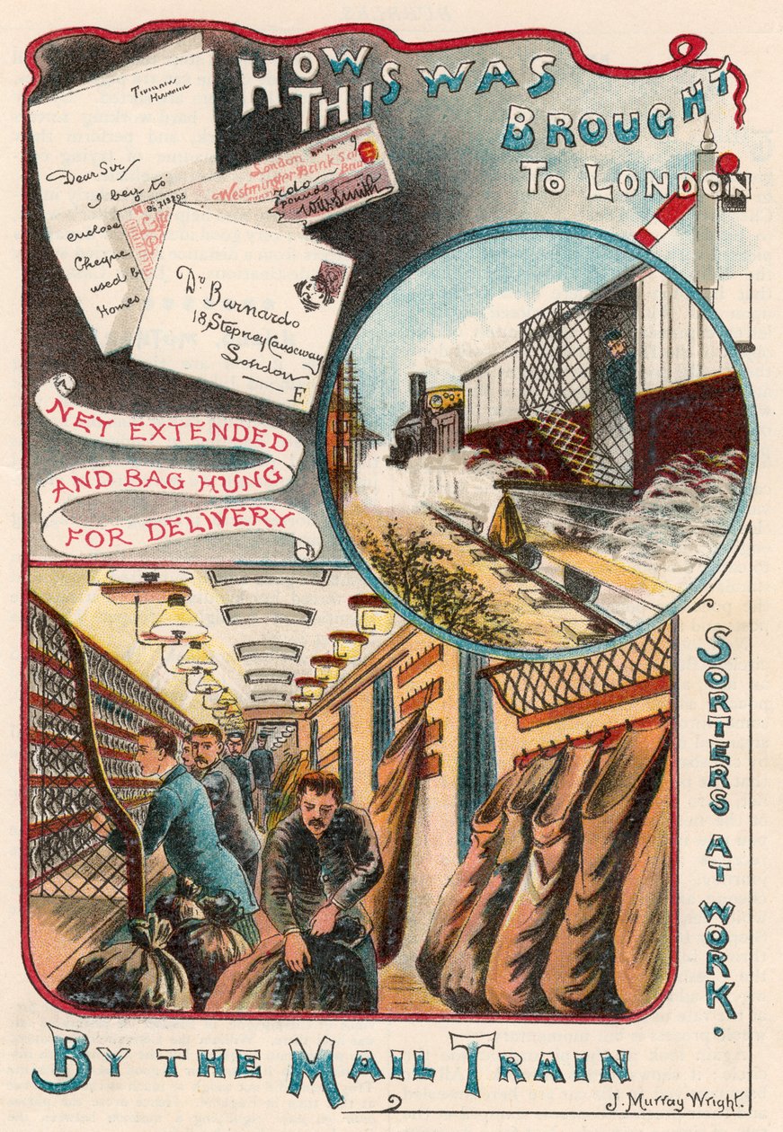 Postzug, der Briefe aus Städten und Gemeinden in Großbritannien nach London bringt, ca. 1900 von Unbekannt